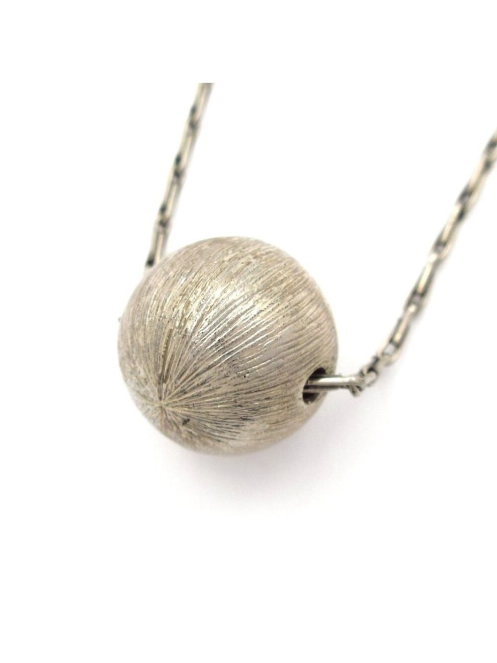 Saint Laurent Paris Necklace Ball Pendant Silver
